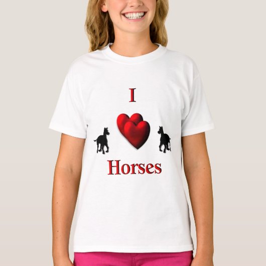T-shirt I Heart Horses (Devant)