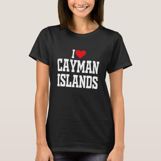 T-shirt I Heart îles Caïmans avec coeur rouge J'aime Cayma (Devant)