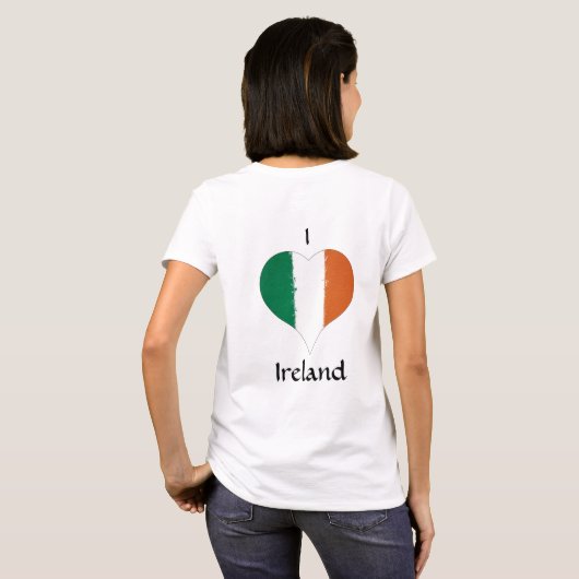 T-shirt I Heart Ireland Drapeau irlandais (Dos entier)