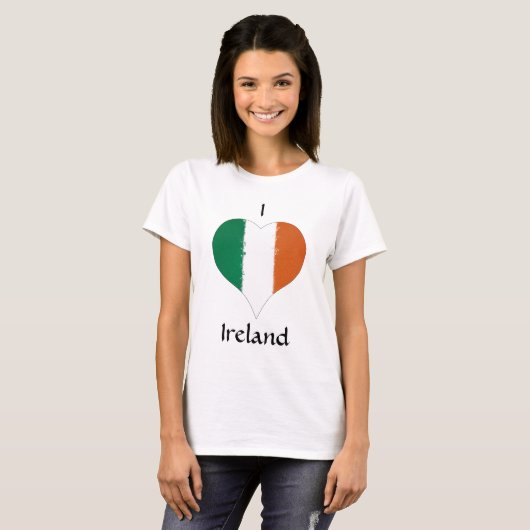 T-shirt I Heart Ireland Drapeau irlandais (Devant entier)