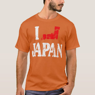 T-shirt I Heart Japan I Love Japanese Map Love Japan Kawai