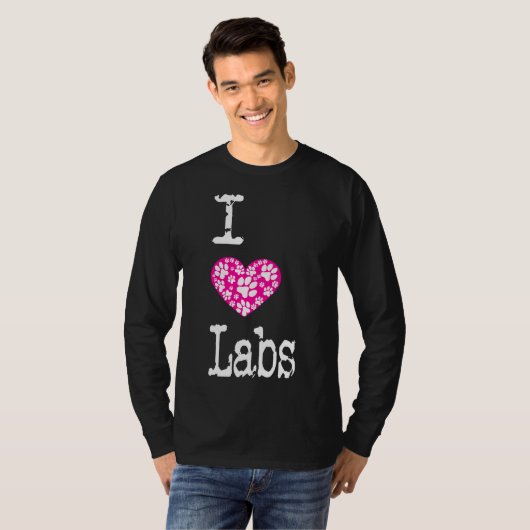 T-shirt I Heart Labs Love Labrador Chig Breeds Conditionné (Devant entier)