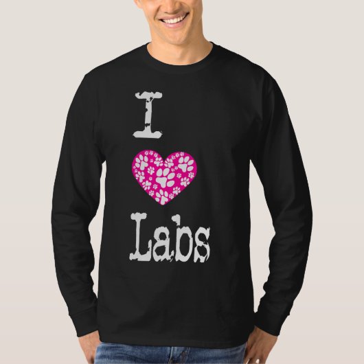 T-shirt I Heart Labs Love Labrador Chig Breeds Conditionné (Devant)