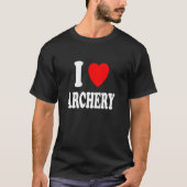 T-shirt I Heart Love Archery Bow Chasse Flèches Concours (Devant)