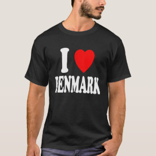 T-shirt I Heart Love Danemark Voyage Vacances Tourisme Acc
