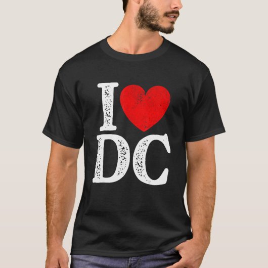 T-shirt I Heart Love Dc Washington D C Souvenir désorganis (Devant)