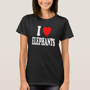 T-shirt I Heart Love Elephants Favoris Animal Wildlife Zo