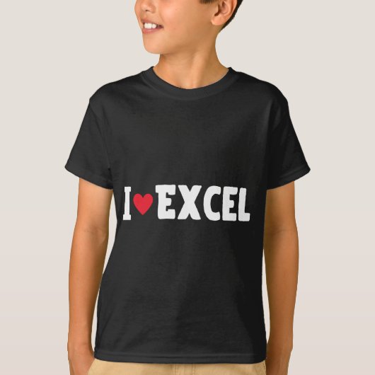 T-shirt I Heart Love Excel Data Spreadsheet Lover (Devant)