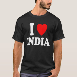 T-shirt I Heart Love India Travel Tourism Heritage Vacatio