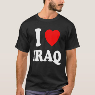 T-shirt I Heart Love Iraq Heritage Nationality Pride Accue