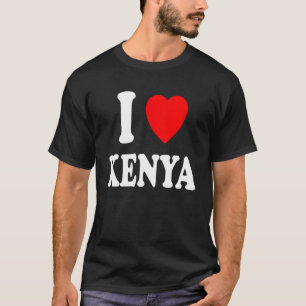T-shirt I Heart Love Kenya Travel Tourisme Accueil Vacance