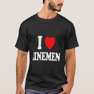 T-shirt I Heart (Love) Linemen Sport sportif Football