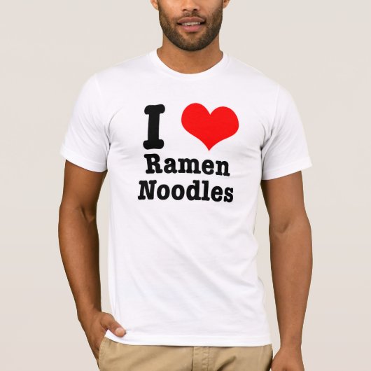 T-shirt I HEART (LOVE) nouilles ramen (Devant)