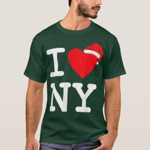 T-shirt I Heart Love NY New York City NYC Santa Hat Christ