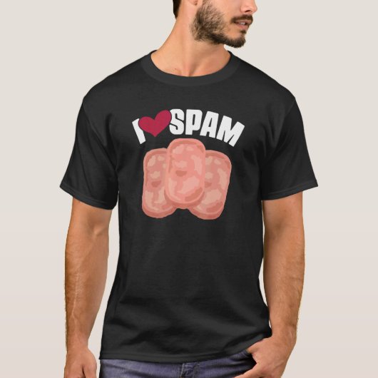 T-shirt I Heart Love Spam Canned Cooked Pork Food Spam (Devant)