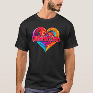 T-shirt I Heart Love Valentino Prénom Coloré Nommé