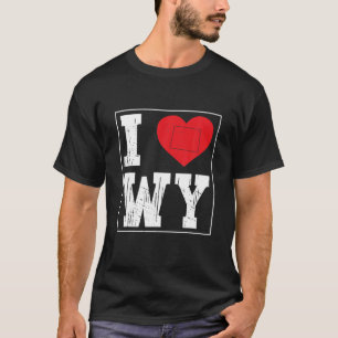 T-shirt I Heart Love WY Wyoming City Map Classic Vintage I