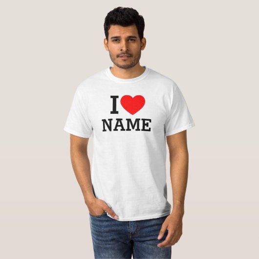 T-shirt I Heart Name (Devant entier)