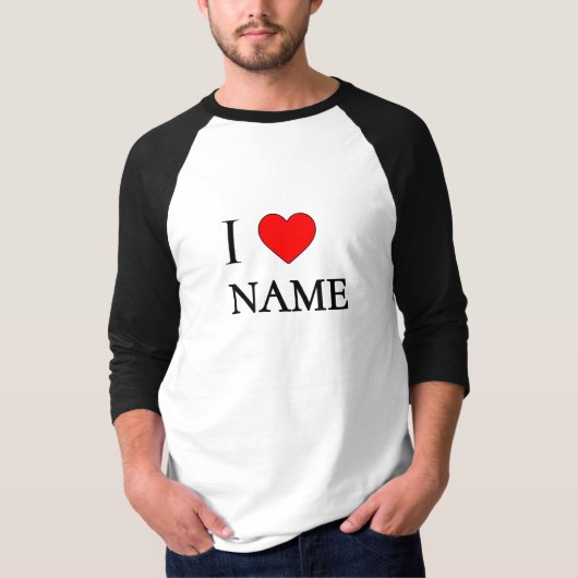 T-shirt I heart name (customisable) (Devant)