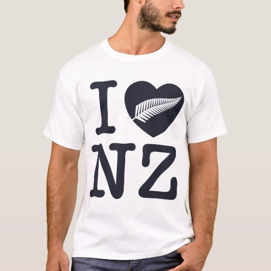 T-shirt I heart New Zealand (Devant)