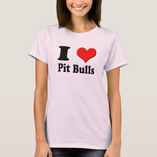 T-shirt I Heart Pit Bulls Tee (Devant)