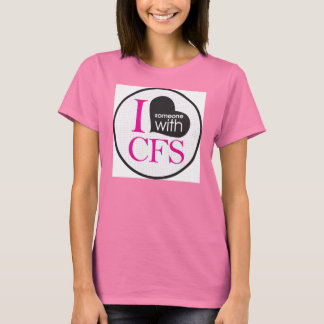 T-shirt I {heart} Quelqu'un avec CFS (rose)