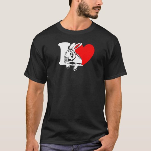 T-shirt I Heart Rabbits Rabbit Cute Bun Bunbun Bunny (Devant)