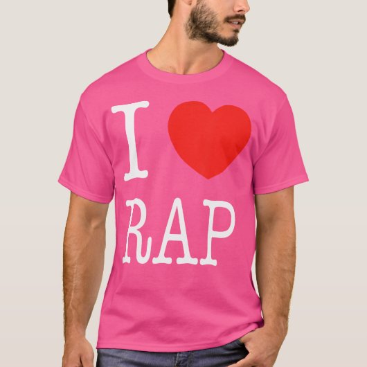T-shirt I Heart Rap I Love Rap Music Hip-Hop Dj Mc Frees (Devant)