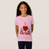 T-Shirt I Heart Roller Patinage (Devant entier)