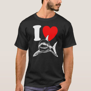 T-shirt I Heart Sharks - Drôle I Love Sharks, Funny Shark