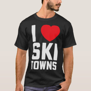 T-shirt I Heart Ski Towns Park City Lake Placid Jackson Ho