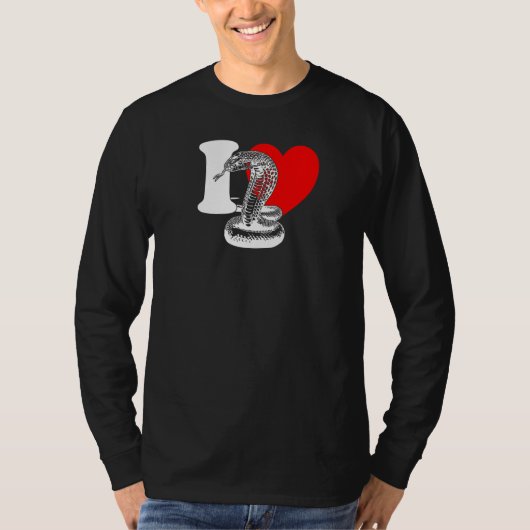 T-shirt I Heart Snakes - Cute I Love Snakes, Snake Lover P (Devant)