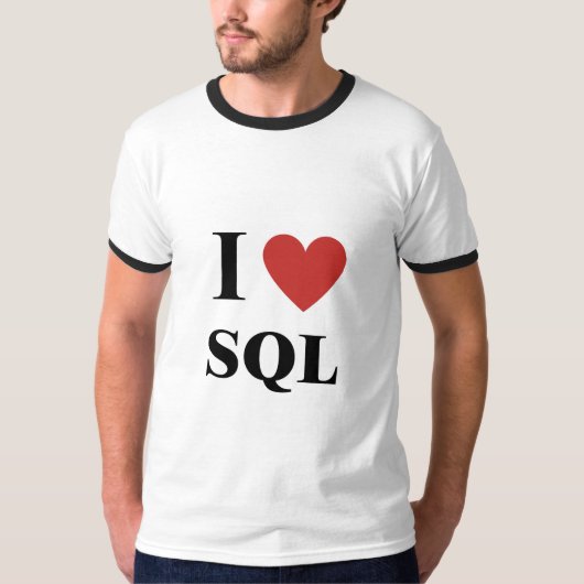 T-shirt I Heart SQL (Devant)