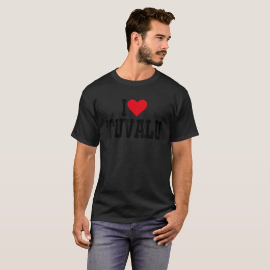 T-shirt I Heart Tuvalu avec coeur rouge J'aime Tuvalu (Devant entier)