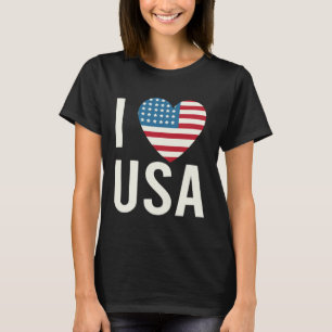T-shirt I Heart USA Patriotic US Flag Heart 4 juillet
