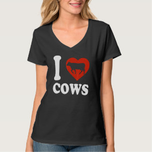 T-shirt I Heart Vaches I Lot Vaches mignonne Coeur Rouge V