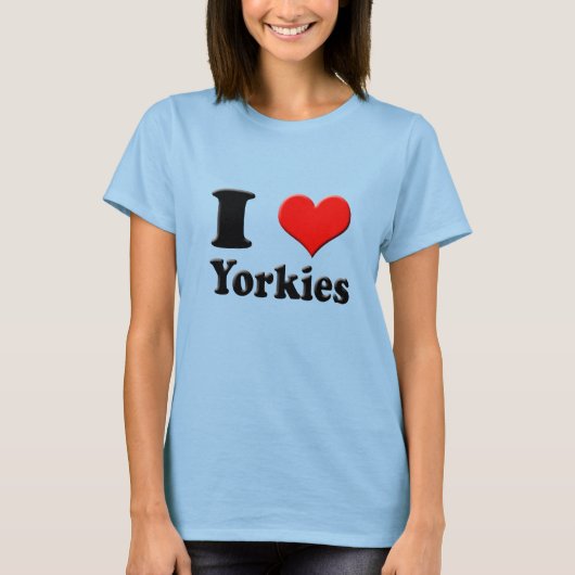 T-shirt I Heart Yorkies Tee (Devant)