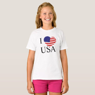 T-shirt I Heartflag USA Girls cn