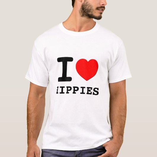 T-shirt I hippies de coeur (Devant)