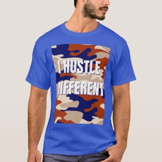 T-shirt I Hustle Different - Orange Camo - Motivation pour