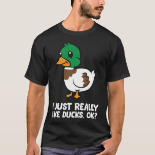 T-shirt I Just Really Like Ducks black labrador watercolor