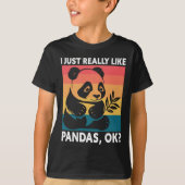 T-shirt I Just Really Like Pandas OK – Cute Retro Panda (Devant)