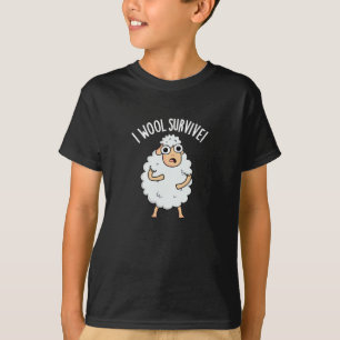 T-shirt I Laine Survive Funny Sheep Pun Dark BG