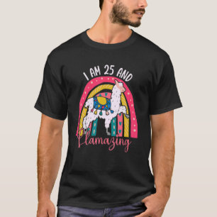 T-shirt I Le 25 Year Old and Llamazing Alpaca Llama 25th