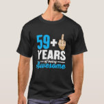 T-shirt I Le 59 Plus un Middle Finger For A 60th Birthday<br><div class="desc">I le 59 plus 1 middle finger. This funny 60th birthday toxits for men and women shirt I le 59 plus 1 middle finger is the perfect gift idea for a 60th Birthday woman. La tenue est parfaite pour un jour de fête.</div>