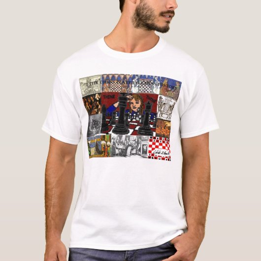 T-shirt I le joueur d'échecs et l'histoire d'échecs (Devant)