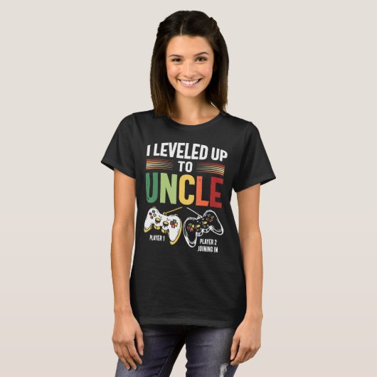 T-shirt I Leveled Up To Uncle 2023 New Uncle Gamer Promote (Devant entier)