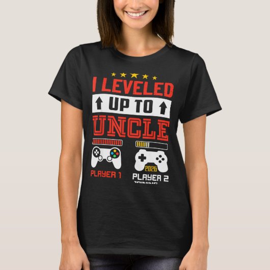 T-shirt I Leveled Up To Uncle 2026 I'm Going To Be Uncle 2 (Devant)