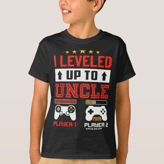 T-shirt I Leveled Up To Uncle 2026 I'm Going To Be Uncle 2 (Devant)