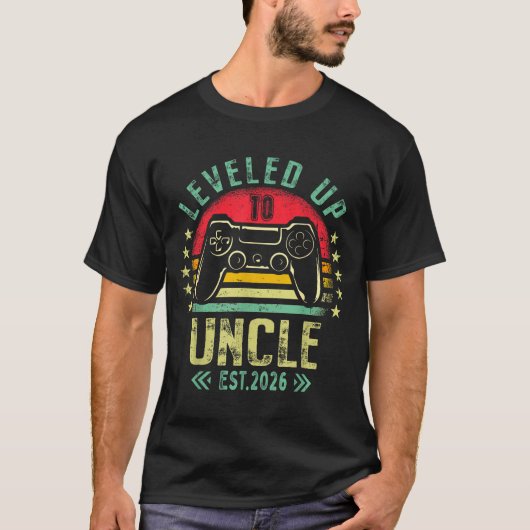T-shirt I Leveled Up To Uncle 2026 Promoted To Uncle Level (Devant)